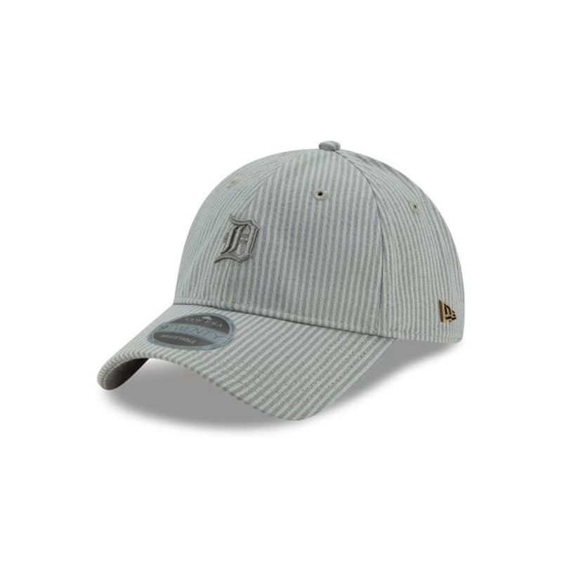 MLB Detroit Tigers Seersucker Black Label 9Twenty Adjustable (SYC5910) - Grey New Era Caps